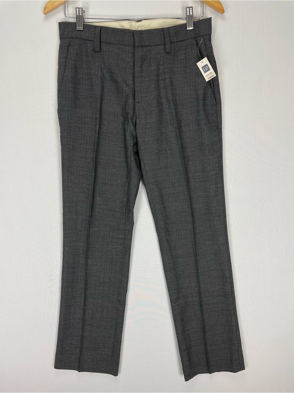 Gap Wool Dress Pants Mens 28x30 Gray Herringbone Tweed Slim Fit Straight Leg
New